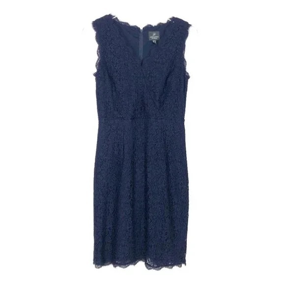 Adrianna Papell lace navy dress - Picture 15 of 16